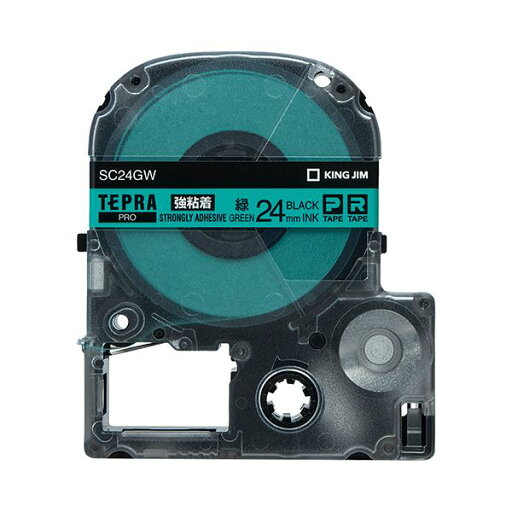 (まとめ) キングジム テプラ PRO テープカートリッジ 強粘着 24mm 緑/黒文字 SC24GW 1個 【×10セット】 (まとめ) キングジム テプラ PRO テープカートリッジ 強粘着 24mm 緑/黒文字 SC24GW 1個 【×10セット】