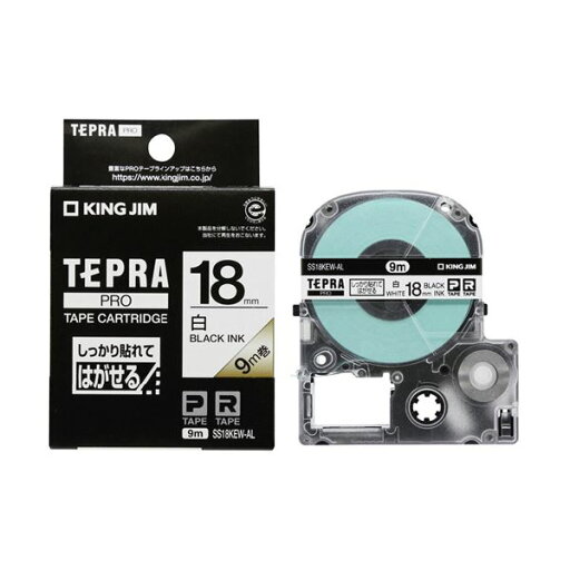 (まとめ)キングジム テプラ PRO テープカートリッジ しっかり貼れてはがせるラベル 18mm 白/黒文字 SS18KEW-AL 1個 【×5セット】 (まとめ)キングジム テプラ PRO テープカートリッジ しっかり貼れてはがせるラベル 18mm 白/黒文字 SS18KEW-AL 1個 【×5セット】