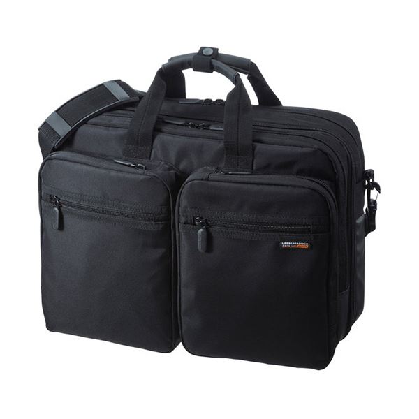 (まとめ)サンワサプライ3WAYビジネスバッグ(出張用) 15.6インチワイド対応 ブラック BAG-3WAY21BK 1個【×3セット】