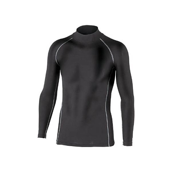 (まとめ) おたふく手袋 BTパワーストレッチ ハイネックシャツ ブラック LL JW-170-BK-LL 1枚 【×3セッ..