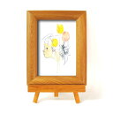 いわさきちひろ 心温まるナチュラル木製フォトフレーム イーゼル付き (チューリップと少女)