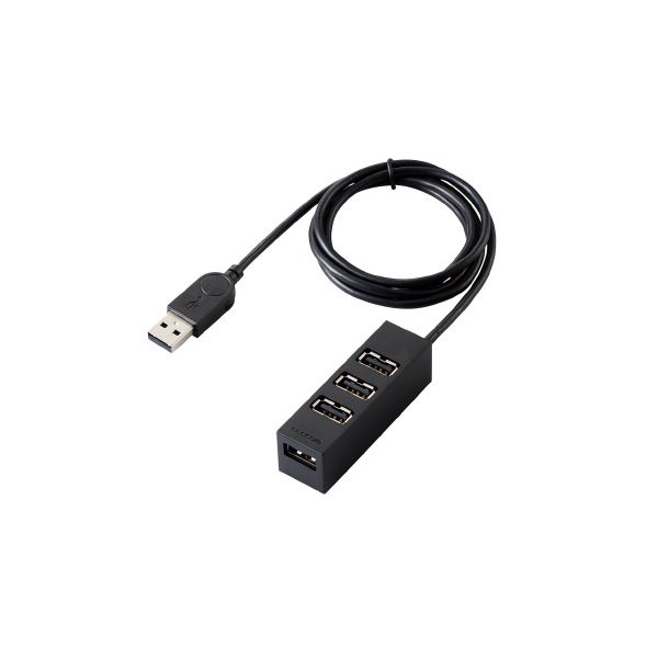 (まとめ）エレコム USBハブ ブラック U2H-TZ427BXBK【×2セット】