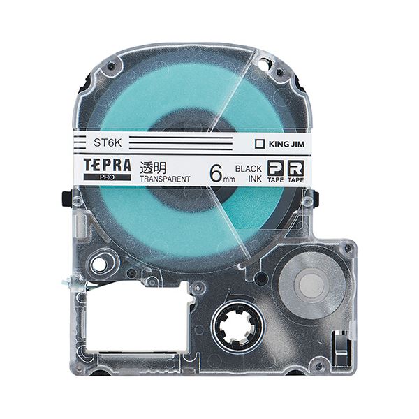 (まとめ)キングジム テプラ PRO テープカートリッジ 6mm 透明/黒文字 ST6K-5P 1パック(5個)【×3セット】