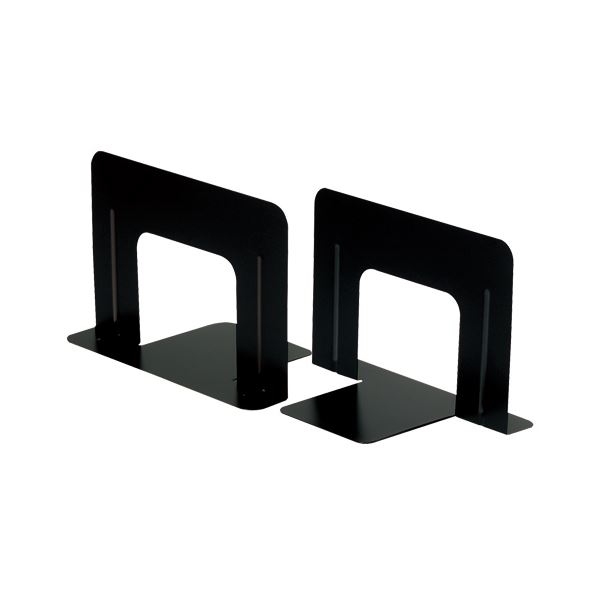 (まとめ) TANOSEE ブックエンド T型 ワイド ブラック 1組（2枚） 【×10セット】