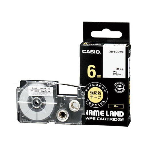 (まとめ) カシオ NAME LANDキレイにはがせて下地がかくせる強粘着テープ 6mm×8m 白/黒文字 XR-6GCWE 1個 【×10セット】 (まとめ) カシオ NAME LANDキレイにはがせて下地がかくせる強粘着テープ 6mm×8m 白/黒文字 XR-6GCWE 1個 【×10セット】