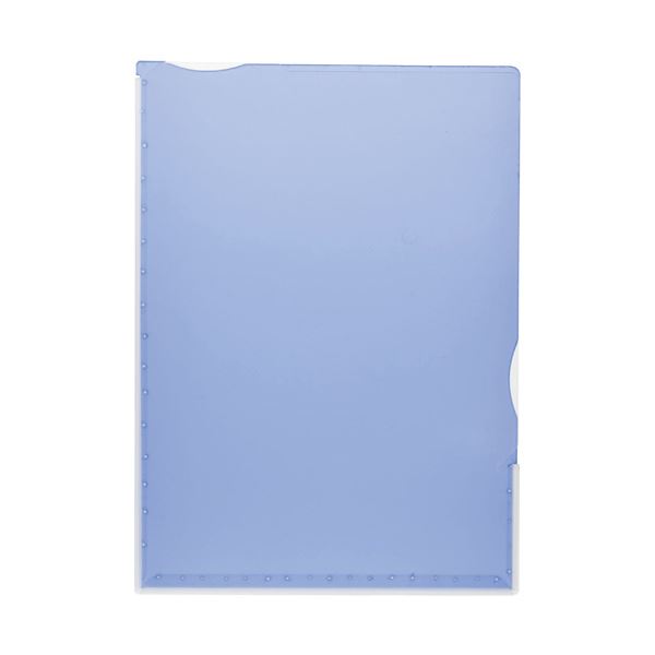 （まとめ）TANOSEE 超丈夫なマチ付クリアホルダー タフレル A4タテ ブルー 1セット（20枚：5枚×4パック..