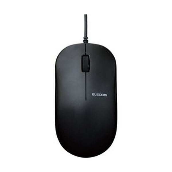 (まとめ)エレコム 有線3ボタンBlueLEDマウス ブラック M-K7UBBK/RS 1個【×10セット】