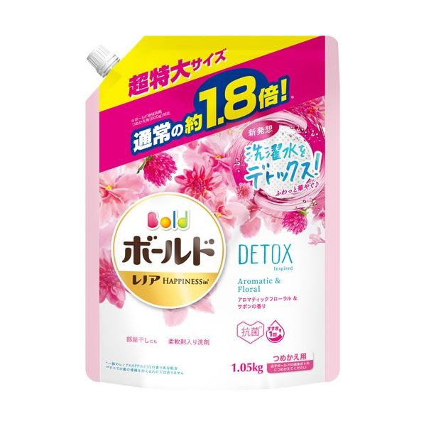 (まとめ) P&G ボールド ジェル アロマティックフローラル＆サボンの香り 詰替用 超特大サイズ 1.05kg 1パック 【×20セット】