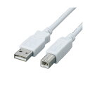 (まとめ) エレコムフェライトコア内蔵USB2.0対応ケーブル (A)オス-(B)オス ホワイト 3.0m USB2-FS3 1本 【×10セット】(2)