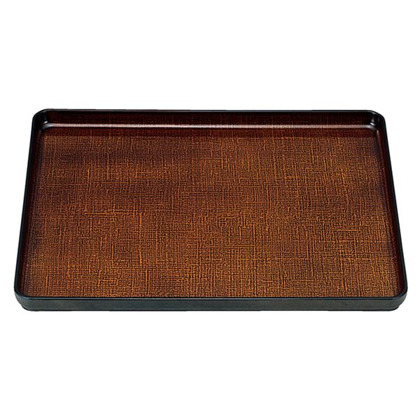 尺4 大寿布目盆/トレー 【ブラウンかすりSL】 427mm×333mm×22mm 日本製 〔和食 レストラン 居酒屋 店舗 お店〕【代引不可】