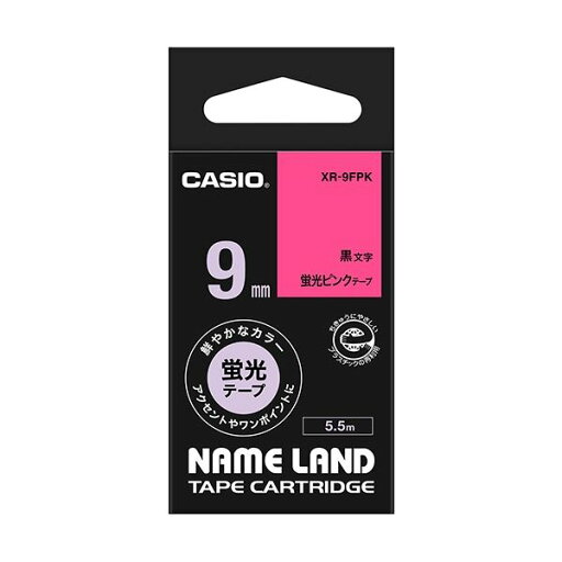 (まとめ) カシオ CASIO ネームランド NAME LAND スタンダードテープ 9mm×5.5m 蛍光ピンク/黒文字 XR-9FPK 1個 【×10セット】 (まとめ) カシオ CASIO ネームランド NAME LAND スタンダードテープ 9mm×5.5m 蛍光ピンク/黒文字 XR-9FPK 1個 【×10セット】