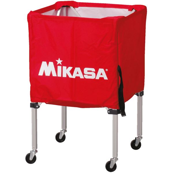 MIKASA（ミカサ）器具 ボールカゴ 箱型・小（フレーム・幕体・キャリーケース3点セット） レッド 【BCSPSS】