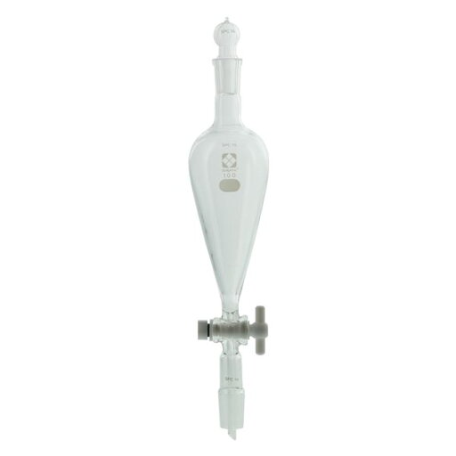 SPC分液ロート スキーブ形 PTFEコック付 100mL 【030220-19100】 SPC分液ロート スキーブ形 PTFEコック付 100mL 【030220-19100】