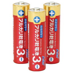 （まとめ）ハイパワーアルカリ乾電池単3形（3本組） 【×10個セット】