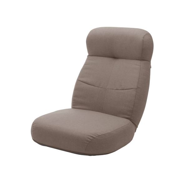 大型 座椅子/フロアチェア 【ブラウン】 幅62cm 日本製 スチールパイプ ポケットコイルスプリング 〔リビング〕【代引不可】