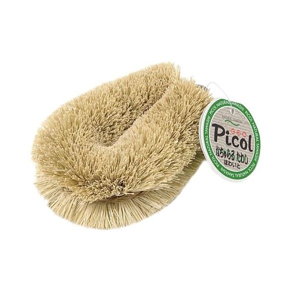 ピコル なちゅらるタワシ/たわし 【ホワイト】 重さ38g 純植物性繊維コイヤファイバー使用 【120個セッ..