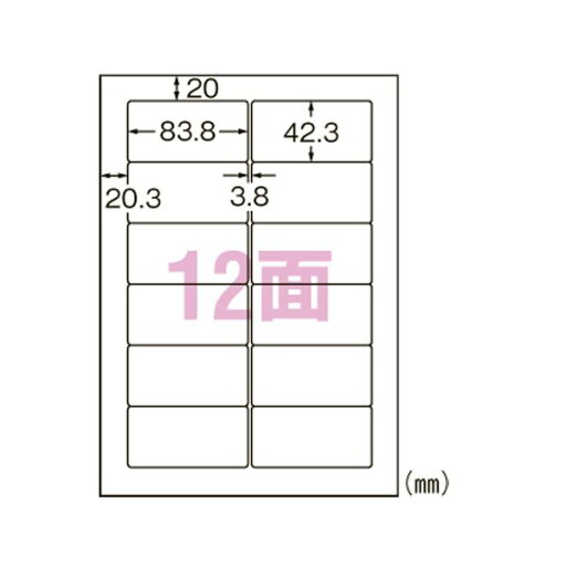 エーワン合同会社 スーパーエコノミー プリンタ用ラベル 12面 500枚入 エーワン合同会社 スーパーエコノミー プリンタ用ラベル 12面 500枚入