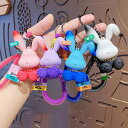 キーホルダー うさぎ 韓国雑貨 漫画の3Dキーホルダー かわいい アニマル AZEES キーチェーン 萌えグッズ 携帯ストラップ キーリング 飾り 雑貨 小物 フィギュア プレゼント景品 キャラクター 学生 おしゃれ 誕生日 かばん カギ 目印 人気 装身具