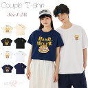 カップル ペアルック tシャツ 夏服 半袖 可愛い おもしろ tシャツ ネコ ハンバーガー 柴犬 カップル ペア tシャツ 夫婦 リンクコーデカップル お揃いtシャツ 大きいサイズ トップス おしゃれ プレゼント 夏 恋人 カジュアル シンプル オーバー ゆったり 白 黒 単品販売
