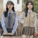 卒業式 スーツ 女の子 卒服 韓国 制服 スクールカーディガン ニット ベスト 中学生 重ね着風 切り替え 小学校 入学式 女子 高校生 可愛い 学生服 なんちゃって制服 シャツ 長袖 秋冬 カーキ ネイビー 3点セット 卒園式 入園式 発表会 子供服 大きいサイズ ゆったり