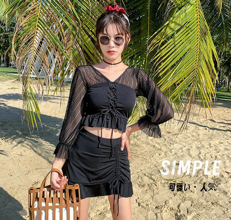 水着 高校生 中学生 水着 韓国 高校生 可愛い タンキニ 水着 レディース 体型カバー 長袖シャツ 水着 レディース 2点セット 体型カバー セパレート 水着 韓国 高校生 女の子 小胸にもぴったり 露出控えめ 夏 中学生 ビーチウェア オーバーサイズ 60キロ以下