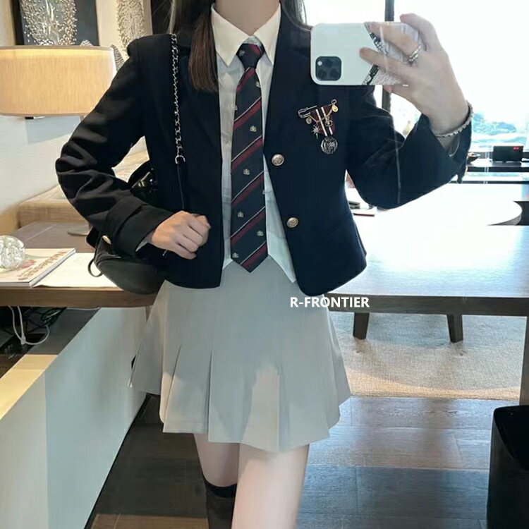 卒服 女の子 卒業式 スーツ 女の子 韓国 制服 卒服 女の子 フォーマル スーツ ゆったりサイズ 5点セット 大きいサイズ なんちゃって制服 セット 韓国 制服 小学生 小学校 入学式 子供スーツ ネクタイ ジャケット スカート シャツ 2