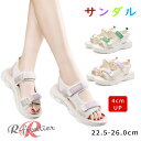 疲れないサンダル レディース 厚底 スポーツサンダル 軽量 4cm 厚底サンダル 歩きやすい おしゃれ 夏 レディースサンダル 痛くない オフィスサンダル 幅広...
