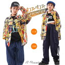 ダンス衣装 花柄シャツ キッズ セットアップ 女の子 へそ出し トップス ヒップホップ 男の子 韓国 k-pop衣装 かっこいい デニムパンツ ワイドパンツ ジ...