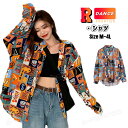 ダンス衣装 柄シャツ ゆるシャツ 総柄 長袖 シャツ レディース へそ出し トップス フラワー柄 花柄 ブラウス レトロ おしゃれ オーバーサイズ 大きいサイズ...