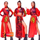 赤 中華風 チャイナドレス 韓国 ダンス衣装 セットアップ レディース k-pop 衣装 大人 ダンス衣装 コート ワンピース スカート ジャズダンス 演出服 ...