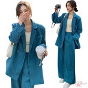 ダンス衣装 k-pop スーツ パンツスーツ セットアップ ヒップホップ 大人 青スーツ プレザー ダンス スーツ オーバーサイズ k-pop 衣装 レディース...