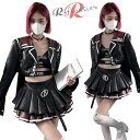 ダンス衣装 韓国 ダンス 衣装 セットアップ レディース k-pop 衣装 大人 長袖 ジャケット pu スカート 大人向け チアダンス ブラック トップス カ...