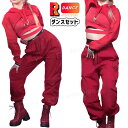 最大2000円OFF★ 赤 カーゴパンツ 韓国 アイドル 衣装 ダンス衣装 セットアップ レディース k-pop 衣装 大人 ワイドパンツ レッド へそ出し タ...