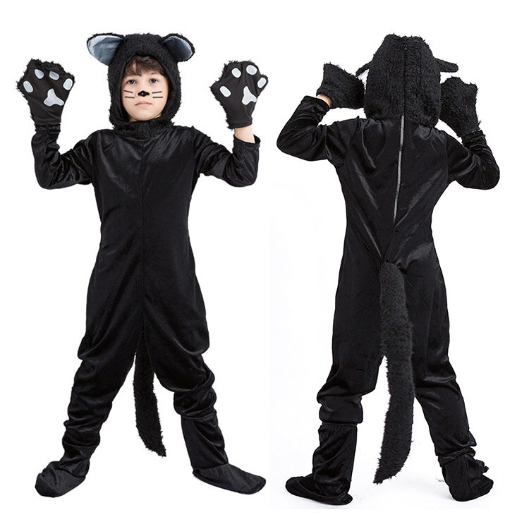 ハロウィン 衣装 猫 コスプレ 仮装 ねこ 150 ハロウィン 衣装 おもしろ 仮装 コスプレ 仮装 ハロウィン仮装 子供 男の子 女の子 コスチューム ハロウィーン ハロウィン コスプレ アニマル 衣装 子供 可愛い ブラック ネコ