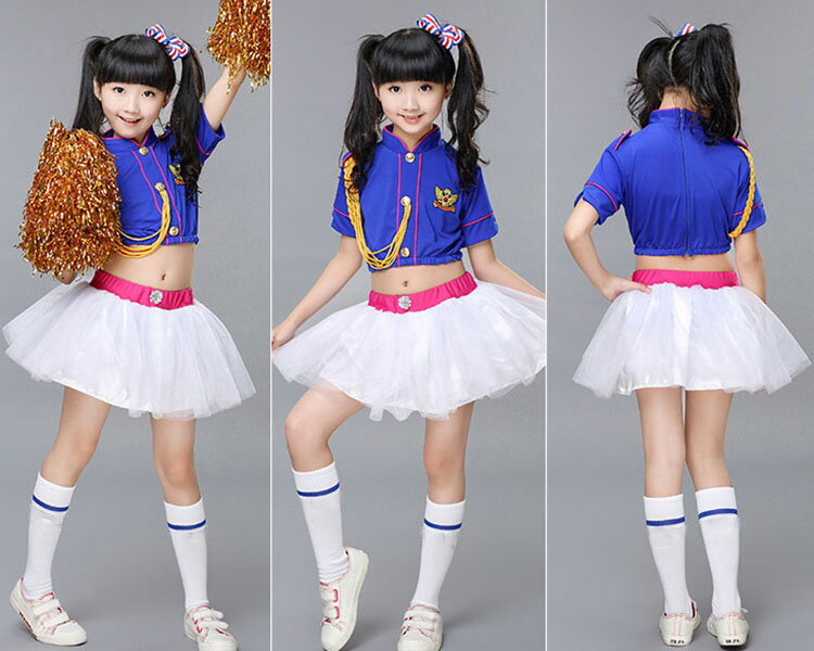 キッズ ダンス へそ出し トップス スカート チアガール 女の子 キッズダンス衣装 セットアップ チアダンス ガールズ 衣装 キッズ 女の子 男の子 発表会 ショート丈 白パンツ キッズ ダンス衣装 チア 演出服 応援団 キッズダンス 2
