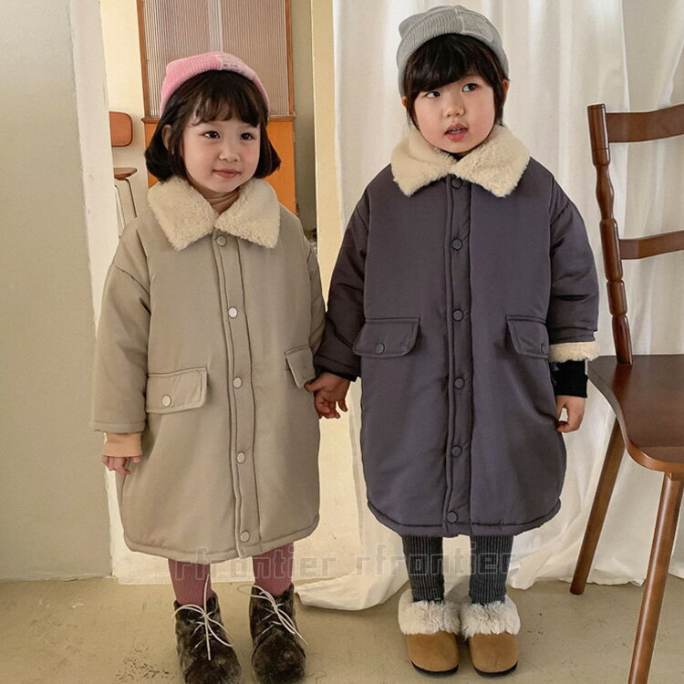 ベンチコート ジュニア 女の子 中綿ジャケット 男の子 冬服 子供用 韓国 風パーカー 裏ボア 中綿 コート ベンチコート キッズ アウター グレー ベージュ ...