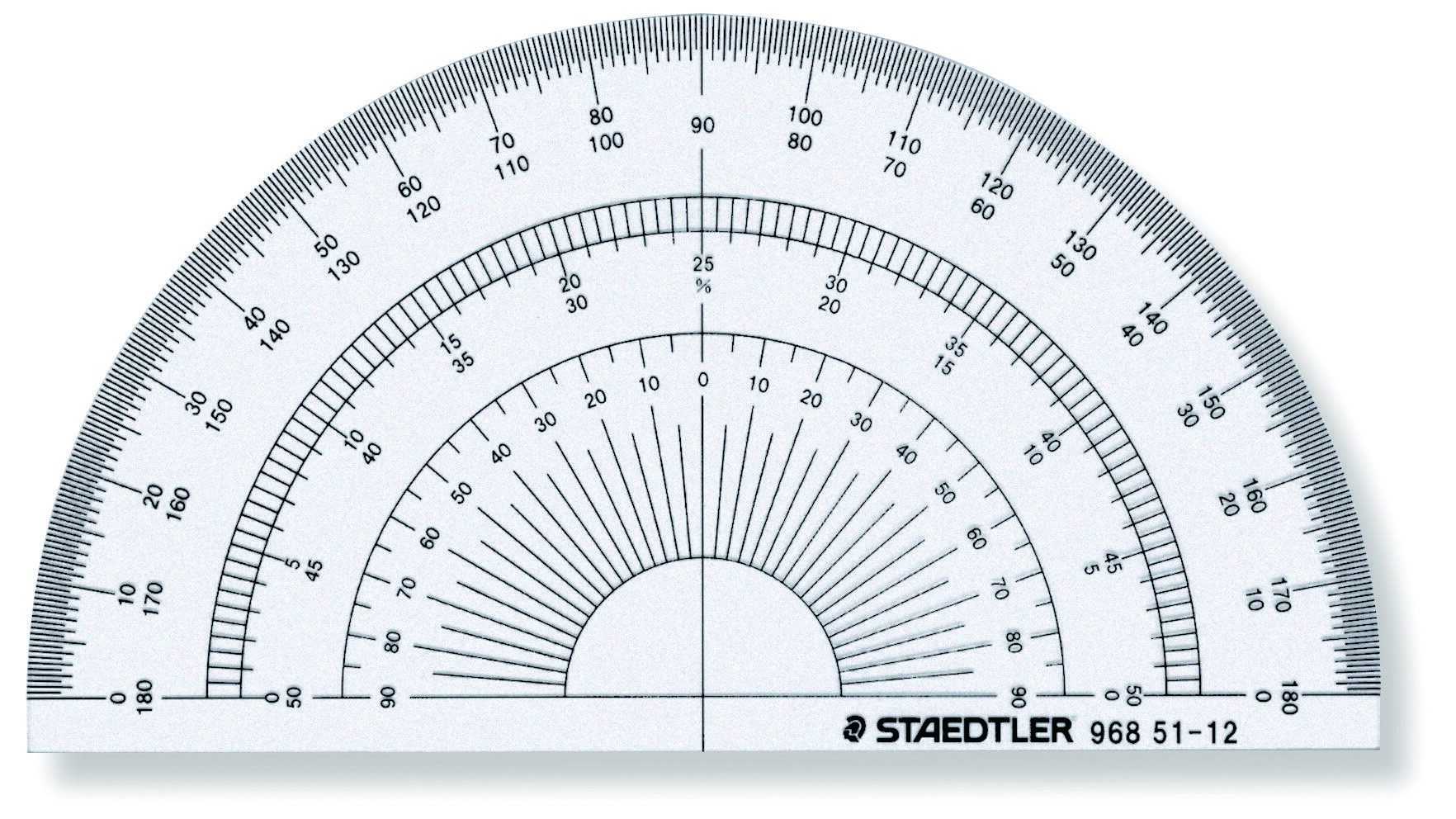 ステッドラー STAEDTLER 半円分度器 直径12cm 定規 ものさし 文具 文房具 製図 事務用品 設計図 見取り..
