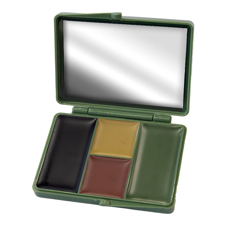 【戦人】カモフラメイク 4color[senjin カモフラージュ メイク パレット フェイスペイント 迷彩 ドーラン メイク 黒 茶 緑 黄 陸上自衛隊 自衛...