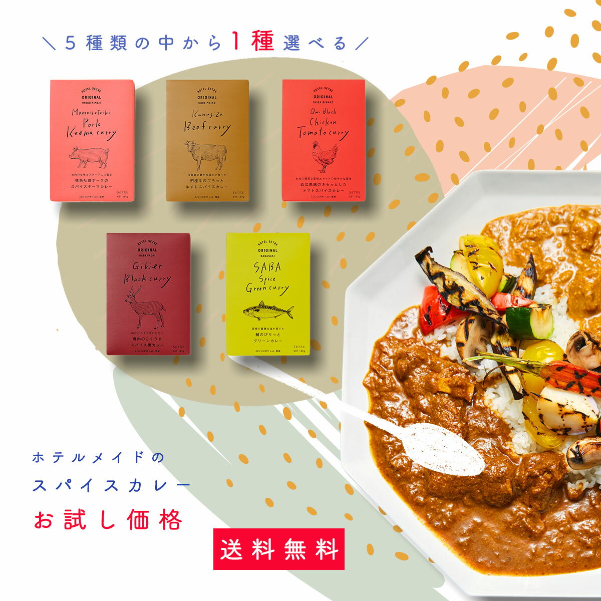 【1000円ポッキリ】【送料無料】スパイスカレー｜ホテルメイドのレトルトカレーお試し価格で種選べる【牛・豚・鶏・サバ・鹿肉】ビーフカレー｜キーマカレー｜ポークカレー｜チキンカレー｜グリーンカレー｜黒カレー｜ご当地カレー｜お取り寄せグルメ｜ネコポス便