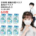 「2点購入420円OFF」子供用冷感マスク 60枚「大人用も登場」不織布マスク 冷感 不織布 夏用マスク 使い捨て 接触冷感 ひんやりマスク 使い捨てマスク 冷...