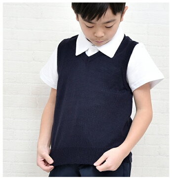 【送料無料】スクールベスト ニットベスト ウール 100% ニット ベスト Vネック スクールウェア 学生 学生服 制服 紺 ネイビー 通学 入学式 卒業式 フォーマル 男の子 女の子 男女兼用 子供 キッズ
