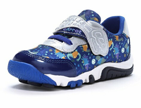 【moonstar】CARROT CR C2366 NAVY ムーンスター キャロット ネイビー 子供靴 キッズ スニーカー 抗菌防臭 撥水加工 男の子 恐竜