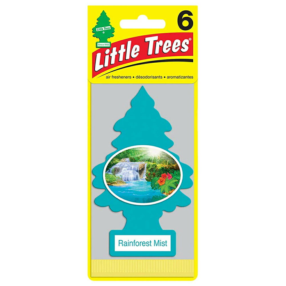 Little Trees リトルツリー エアフレッシュナー Rainforest Mist レインフォレスト・ミスト6枚パック Made in USA 車用 芳香剤