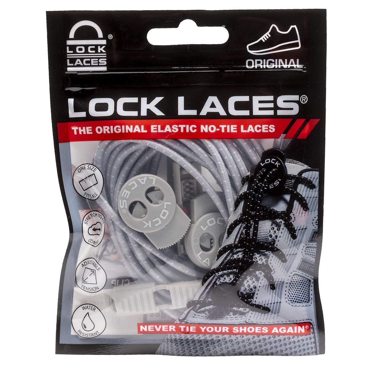 Lock Laces ロックレース 靴紐 結ばない 靴ひも くつひもクールグレー
