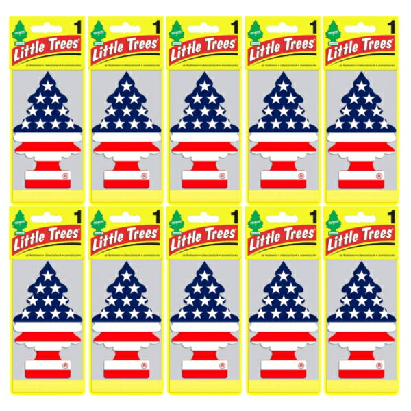 Little Trees リトルツリー スターズ＆ストライプス 10枚セット Made in USA 車用 芳香剤