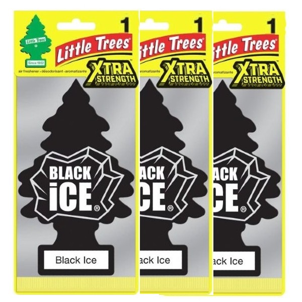 Little Trees リトルツリー エアリフレッシュナー X-tra Strength エクストラストレングス Black Ice ブラックアイス 車用 芳香剤 BIGリトルツリー