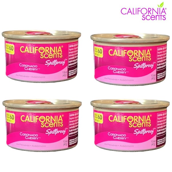 CALIFORNIA SCENTS カリフォルニア・センツ Organic Air Freshener コロナド・チェリー 4缶セット 車用 室内用