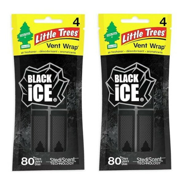 リトルツリー エアフレッシュナー Vent Wrap, Black Ice ヴェントラップ・ブラックアイス 2パックセット