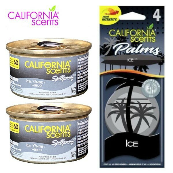 Rakuten - CALIFORNIA SCENTS カリフォルニア・センツ Organic Air Freshener アイス2缶+アイスハング4枚パック 車用 室内用
