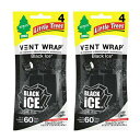 リトルツリー エアフレッシュナー Vent Wrap, Black Ice ヴェントラップ・ブラックアイス 2パックセット